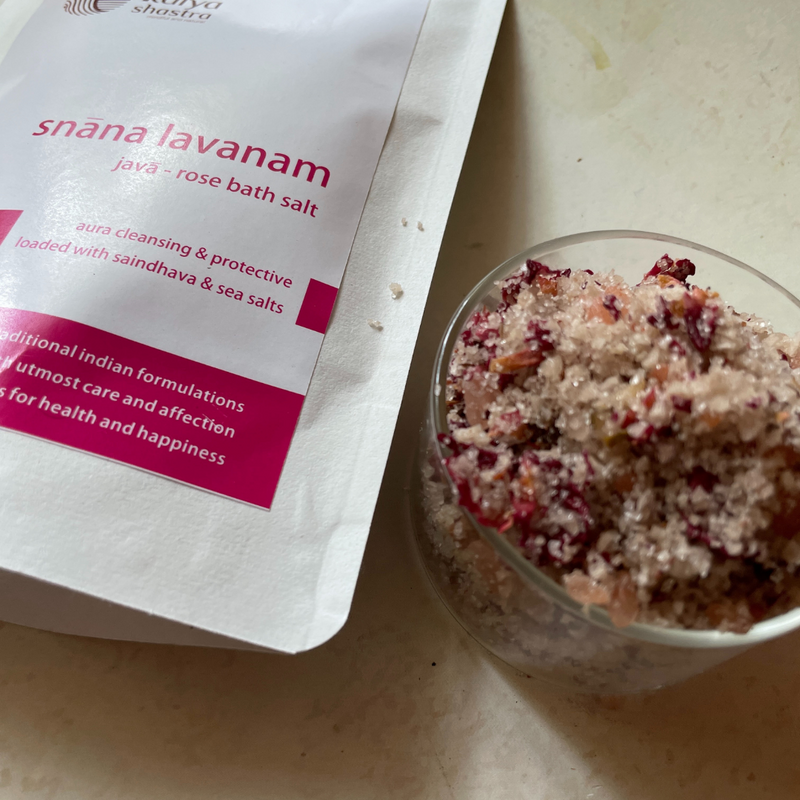 snaana lavanam - javaa - rose bath salt - 100 gms