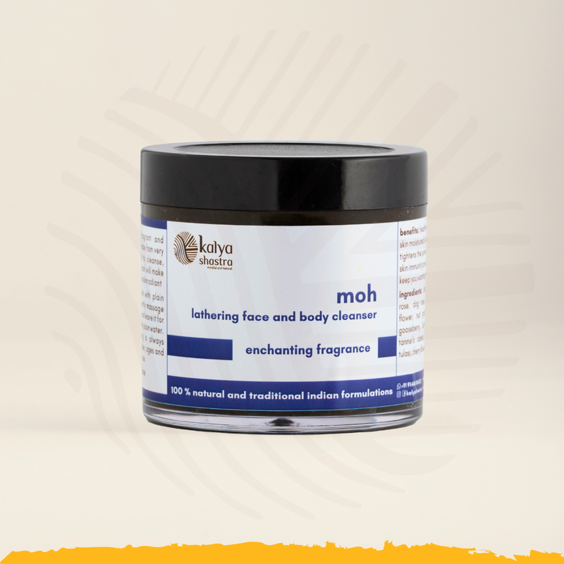 moh - lathering face and body wash paste : 100g jar