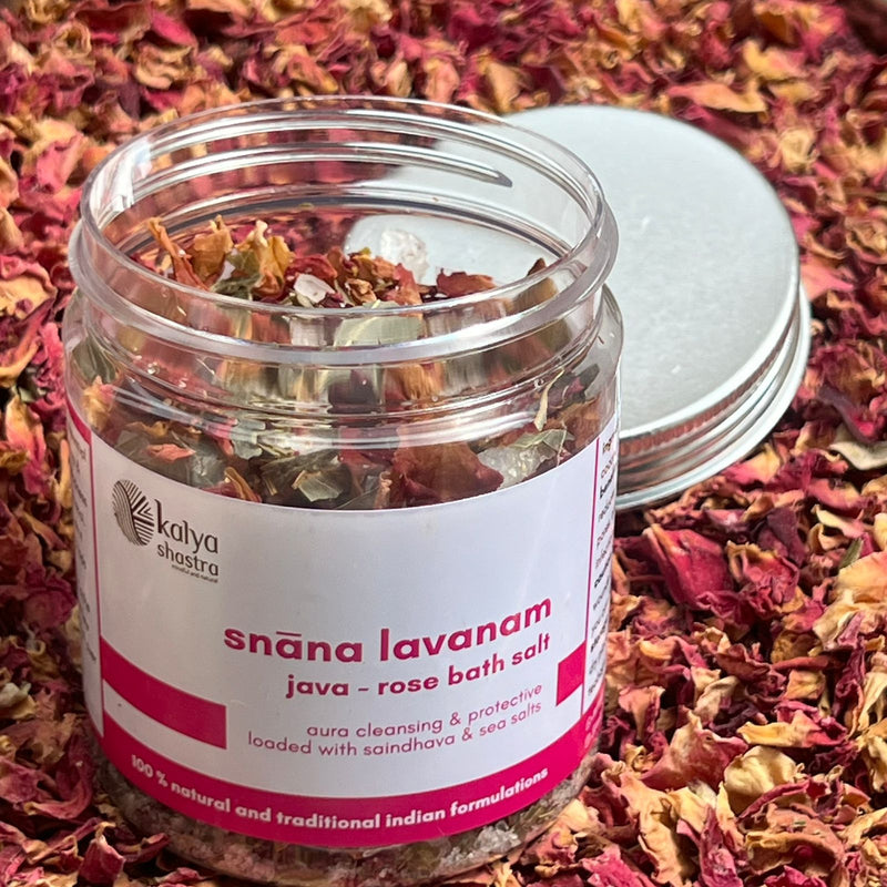 snaana lavanam - javaa - rose bath salt - 100 gms